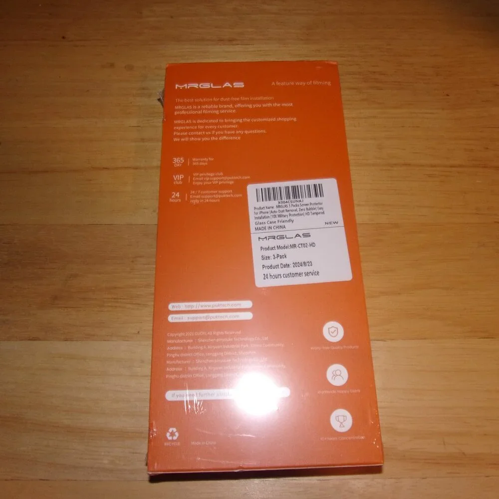 MRGLAS 3 Packs for iPhone 16 Pro Screen Protector 6.3'' Bubble Free, Auto-Dust